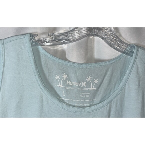 L Hurley Every Day Wash Blue Solid Tank 100% Cotton Machine Wash Made In Mexico - Picture 4 of 5